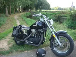 Zwarte bobber met springervoorvork